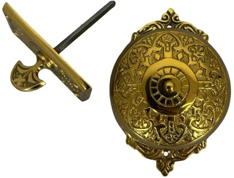 Antique Replica Non Electric Solid Brass Hand Crank Twist Doorbell