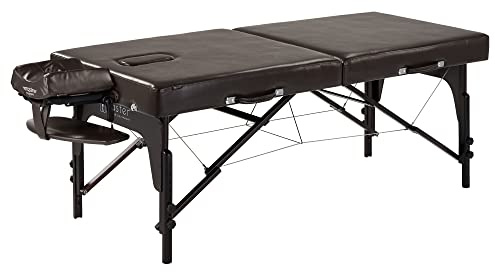 Master Massage Supreme 31 Inch Extra Wide Portable Massage Table, Supreme LX SPA Salon Facial Beauty Bed, Easy Set Up, 3 Thick of Memory Foam, PU Upholstery (Coffee)
