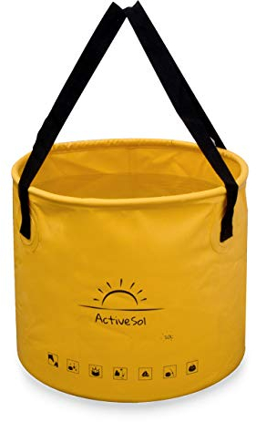 ActiveSol Faltbarer Eimer 20L hoch – Robuste Faltschüssel aus Tarpaulin – platzsparend, reißfest & stabil – Outdooreimer ideal für Camping, Angeln, Garten & Auto