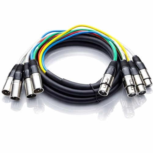 Seismic Audio - 4 Channel XLR Snake Cable - 10 Feet Long - Pro Audio Snake for Live Live, Recording, Studios, and Gigs - Patch, Amp, Mixer, Audio Interface 10'
