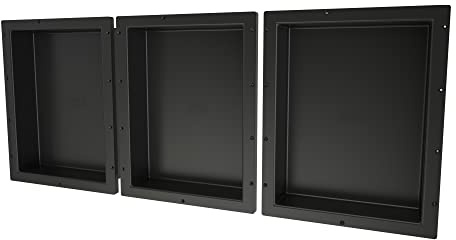 Redi Niche Triple Niche Recessed Shower Shelf- Black, Three Inner Shelves, 48-Inch Width x 20-Inch Height x 4-Inch Depth