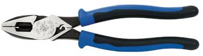 Side Cutter Linemans Pliers with Tape Pulling and Wire Crimping, High Leverage, 9-Inch Klein Tools J2000-9NECRTP