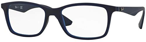 Ray-Ban 7047 Monturas de gafas, Rectangulares, Lente de Demostración, 54, Blu (Azul Oscuro)