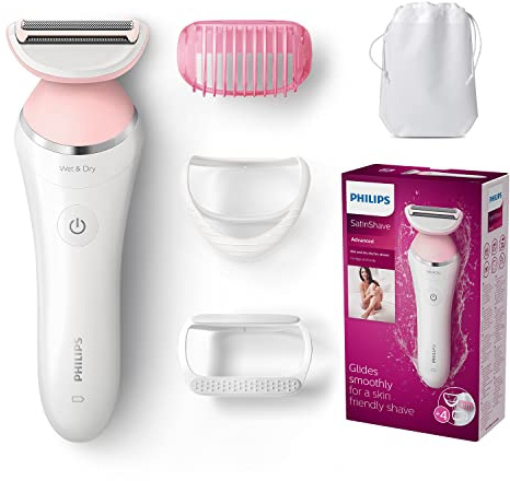 Philips SatinShave Advanced Wet and Dry Rechargeable Lady Shaver, Cordless Electric Razor with Bikini Attachment and Efficiency Caps, BRL140/00