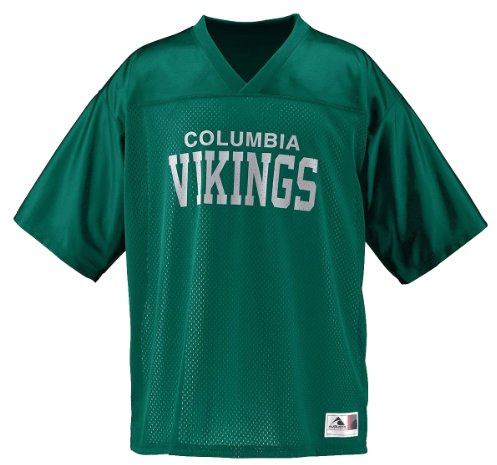 Augusta Sportswear Mens Stadium Replica Game Day Football Jersey, Breathable Mesh Body and Dazzle Yoke Design Homme, Vert foncé, XL