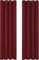 Deconovo Tende Oscuranti per Interni Natalizie 2 Pezzi 245 CM Altezza, Termiche Isolanti, Anti-Rumore, con Anelli, Ideali per Camera da Letto e Soggiorno, 140x245 CM, Rosso Scuro