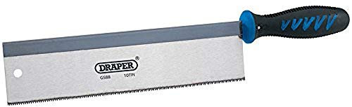 Draper 250mm Hardpoint Dovetail Saw | Heavy Duty Wood Hand Saw | Extra Rigidity |10TPI Blade Polished Blade | Soft Grip Tools | 29266