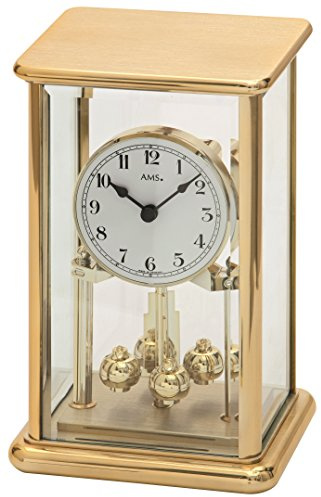 AMS Reloj anual con mecanismo de cuarzo y campana de cristal, 23 cm - 1211