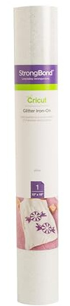 Cricut Glitter Iron On, White (12'x19' Roll) - HTV Heat Transfer Vinyl, Compatible with Cricut Heat Presses & Maker + Explore Machines