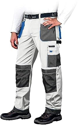 LEBER & HOLLMAN LH-FMN-T_WSN58 Shape Pantalon de protection Blanc/Gris-Bleu, Taille 58