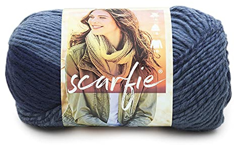 Lion Brand Yarn 78 Percent Acrylic 22 Percent Wool Scarfie, Denim/Navy,23.59 x 12.79 x 13.43 cm