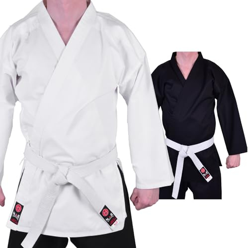 MAR | White Karate Uniform Jacket 8oz Traditional Karate Gi Jacket for Training and Sparring| Martial Arts Uniform for Men, Women & Children | Polycotton 8oz Karate Suit (5/180)