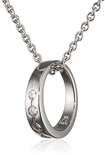 XAANA Mädchen-Taufkette Moderner Taufring mit fünf funkelden Zirkonia aus 925er Sterlingsilber AMZ0390
