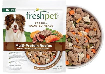 Freshpet Dog Food, Multi-Protein Complete Meal, Chicken, Beef, Egg and Salmon Recipe, 3Lb