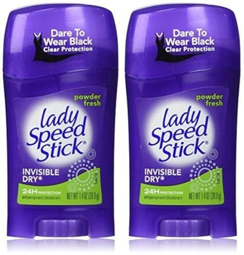 Lady Speed Stick Invisible Dry, Powder Fresh Antiperspirant Deodorant, Net Wt. 1.4 Oz. (2 Pack Value Bundle) by Lady Speed Stick