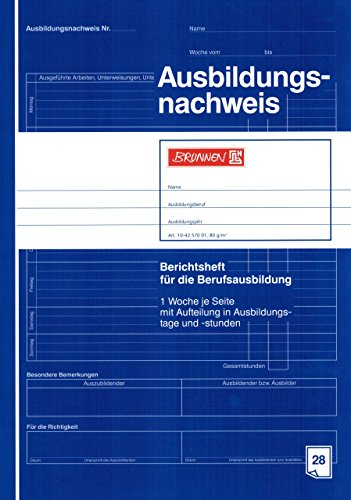 Ausbildungsnachweis/Berichtsheft BRUNNEN 28 Blatt / A4 (Berufsschule) blau