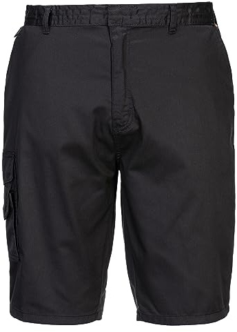 Portwest S790 Herren Hochleistungs-Komfort-Kampf-Cargo-Arbeitsshorts Schwarz, S