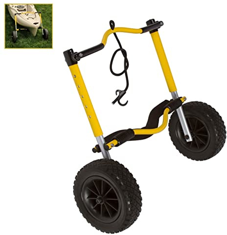 Suspenz Kayak Canoe Transport Cart, Large END Carrier Trolley with Airless Wheels, Yellow (22-8899)