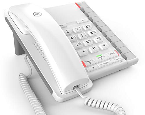 BT Converse 2200 Corded Landline House Phone, Home Phone, 11 Speed Dial Buttons, Handsfree Speakerphone, White