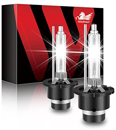 WinPower D4S Xenón Bulbo 35W HID Faro Lampara Reemplazar kit para 12V Coche 6000K Blanco Puro, 2 Bombillas