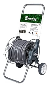 WHITE SILVER Kit dévidoir 8 pièces avec tuyau d'arrosage 50 m 1/2, douchette de jardin, kit de tuyau, raccord de tuyau