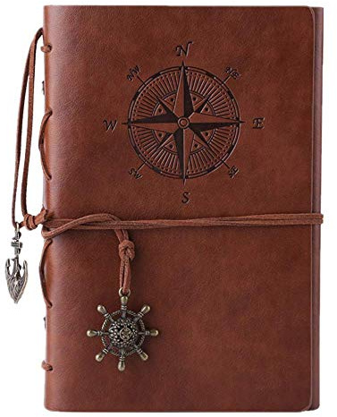 MALEDEN Refillable Spiral Daily Notepad Classic Embossed Travel Journal Diary