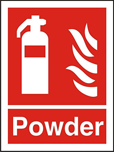 Seco Señal de extintor, fuego y polvo, 150 mm x 200 mm, vinilo autoadhesivo