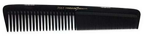 Hercules Sägemann 3560 Profi Haarschneidekamm Strong Cutting Star Naturkautschuk Haarkamm mit 2 Zahnungen grob + fein - 7,25 Zoll - Spezial-Kamm stabil flexibel extra lange Zähne