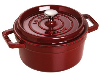 Staub 1102087 Cocotte, 20 cm rund, Bräter aus Gusseisen, grenadine