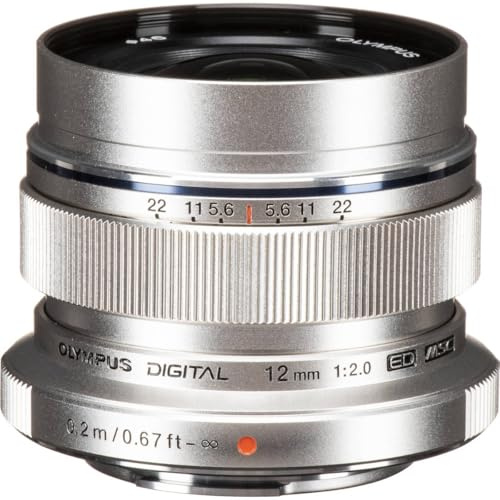 Olympus M. Zuiko Digital ED 12 mm f/2.0-objektiv för Micro 4/3-kameror (silver)