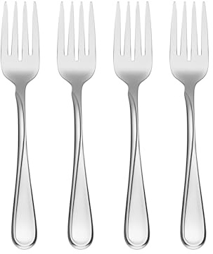 Oneida Silverware Set, Flight Everyday Flatware Salad Forks Set, Service For 4, 18/0 Stainless Steel, 6.65 x 1.04-Inch, Mirror Finish, Dishwasher Safe, Utensils Sets, Salad Fork (Silver, 4 Piece)