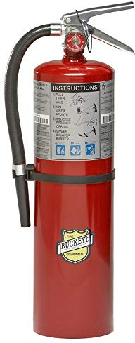 BUCKEYE Fire Extinguisher, 4A:80B:C, 10 lb., 21in.H, Red