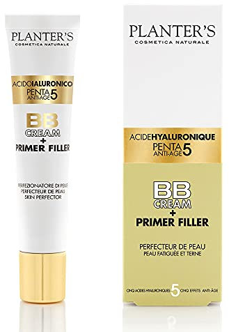 Planter's - BB Cream Penta 5 Acido Ialuronico + Primer Filler. Effetto filler anti-età e antirughe grazie ai 5 acidi ialuronici. Protezione solare UVA/UVB. 40 ml.
