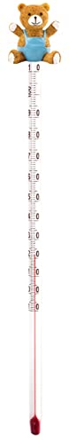 Lantelme Babyflaschen Thermometer für Babynahrung | Glas 24cm lang mit Bärchen Figur Blau | Lebensmittelthermometer für Babyflasche | Analog Flaschenthermometer für Baby und Kleinkind (Blau)