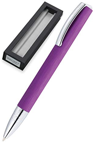 ONLINE Kugelschreiber Vision Lila I Drehkugelschreiber mit Standard Großraummine in Strichstärke medium, Schreibfarbe Schwarz I Eleganter Kuli aus Aluminium in Geschenkbox