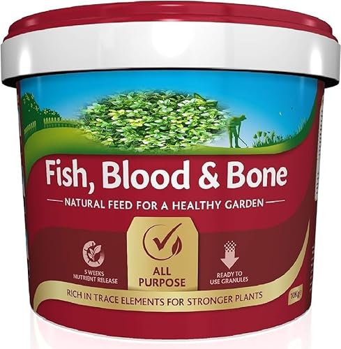 Indigo® Garden Fish, Blood & Bone Plant Food - 8kg All Purpose Natural Fish Blood and Bone Fertiliser for Garden Plants.