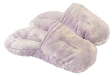 Herbal Concepts Microwavable Slippers for Women – Microwave Heated Foot Warmers with Aromatherapy, Flax Seed Heatable House Shoes for Cozy Warm Feet, Contains 12 Herbs (Lavender)