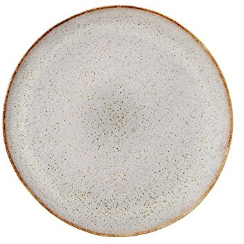 Bloomingville Teller Sandrine, grau, Keramik, 22 x 2,5 cm, Hellgrau