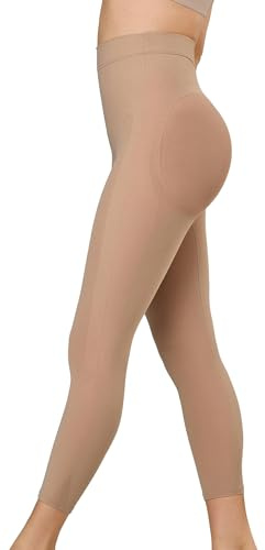 Leonisa Seamless Shapewear High-Waisted Butt Lifting Capri or Shaper Shorts Thigh Slimmer Girdle for Women Tummy Control - Beige, XX-Large