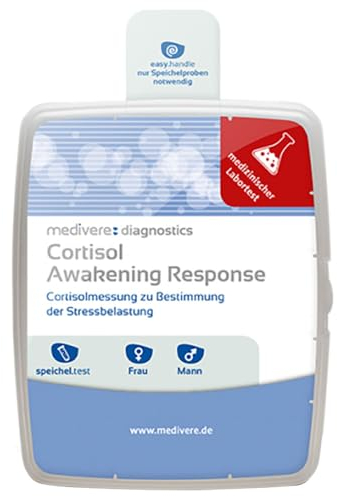 medivere Labordiagnostik Cortisol Awakening Response (CAR) Speicheltest - Messung des Cortisolspiegels und der Hormonbalance - der ideale Test zur Stressbewältigung und Verbesserung des Wohlbefindens