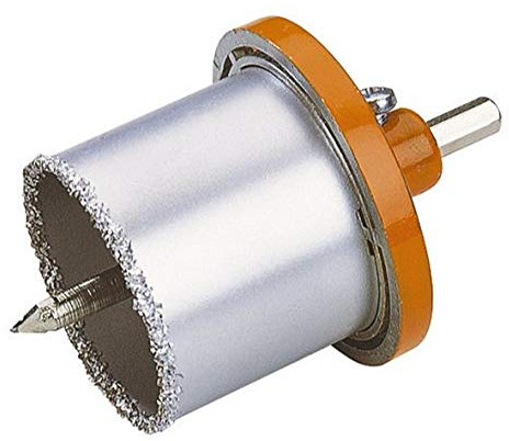 wolfcraft Corona de perforación, recubrimiento de carburo de tungsteno I 3465000 I Para trabajos de instalación en paredes de ladrillo y piedra; profundidad de corte: 55 mm
