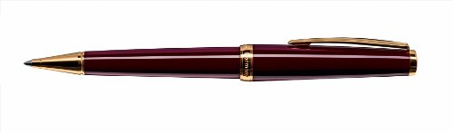 CLEO Classic bordeaux +++ Drehkugelschreiber, Mine: SCHWARZ +++ vergoldete Zierringe und Clip +++ HAND MADE IN GERMANY