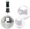 MP Essentials Branded Lightweight Dance Disco Party DJ Mirror Ball (300mm 12, Silver + Revolving Motor)