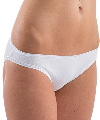 HERMKO 5032 Damen Mini Slip (Bikini-Form) aus Cotton/elastan, Farbe:weiß, Größe:40/42 (M)