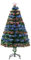 HOMCOM 4 Feet Prelit Artificial Christmas Tree with Multi-Coloured Fiber Optic LED Light, Holiday Home Xmas Decoration, Green