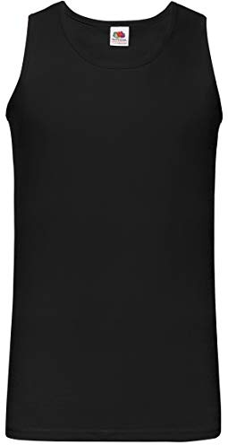 5 Pack of Fruit of the Loom Mens Athletic Vests Tank Top T Shirt Sizes and Colours (Medium Mens 38-40 Inch Chest, 5 x Black)