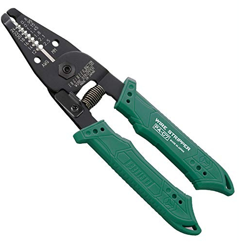 ENGINEER PA-07 Precision Wire Stripper for Thick Wires (AWG24 - AWG12). Made in Japan. Professional Grade Sharp Carbon Steel Jaws and Anti-Slip Grip with Spring-Loaded Handles