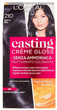 L'Oréal Paris Casting Crème Gloss Colore Trattamento senza Ammoniaca, 210 Nero Blu