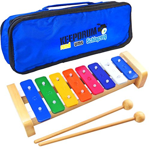 Keepdrum KGS1 Xilofono per bambini con battente in legno + custodia MB-01