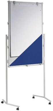 Maul Moderationsstavfilt, Whiteboard, Flipchart, Rullvägg Med Rullar, 120 x 75 cm, Blå, Vit 1 St.